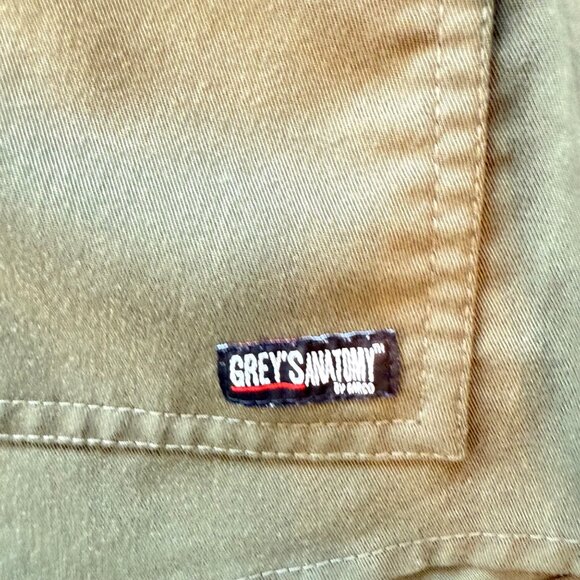 Greys Anatomy By Barco Womens V-Neck Scrub Top Olive Green L Durable Stretch Fab - Picture 2 of 7